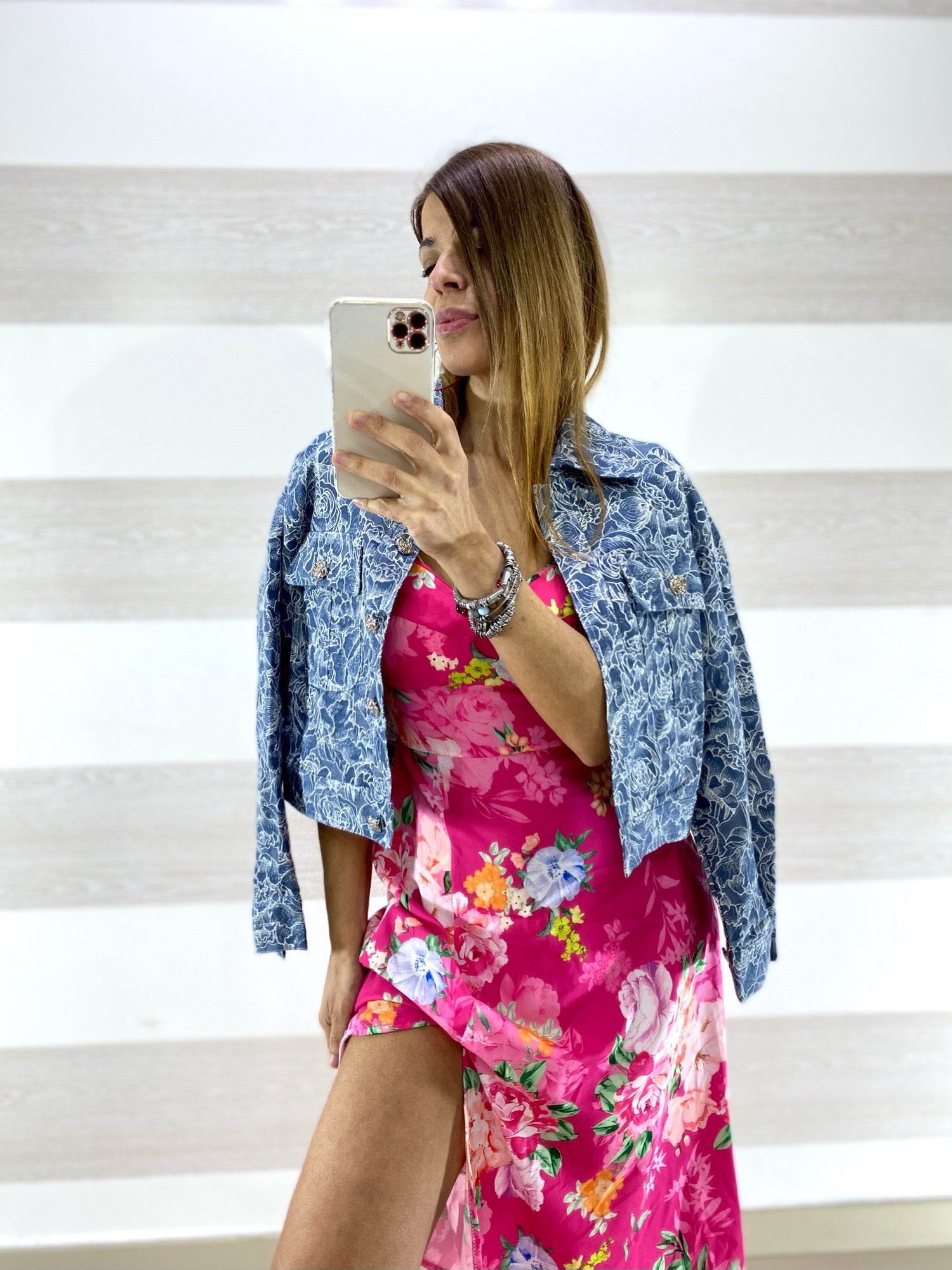 Vestito Frida a Fiori con Maniche Palloncino