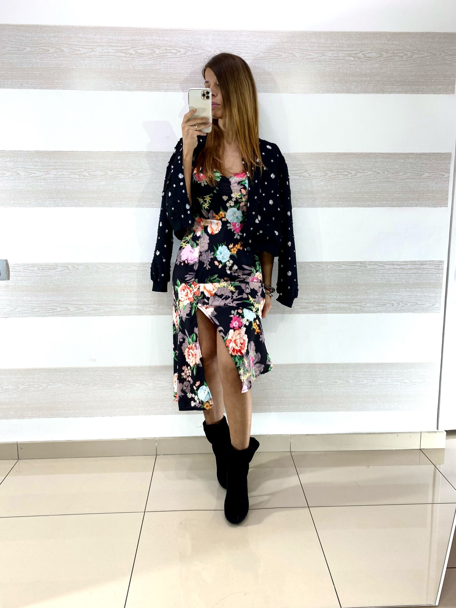Vestito Frida a Fiori con Maniche Palloncino