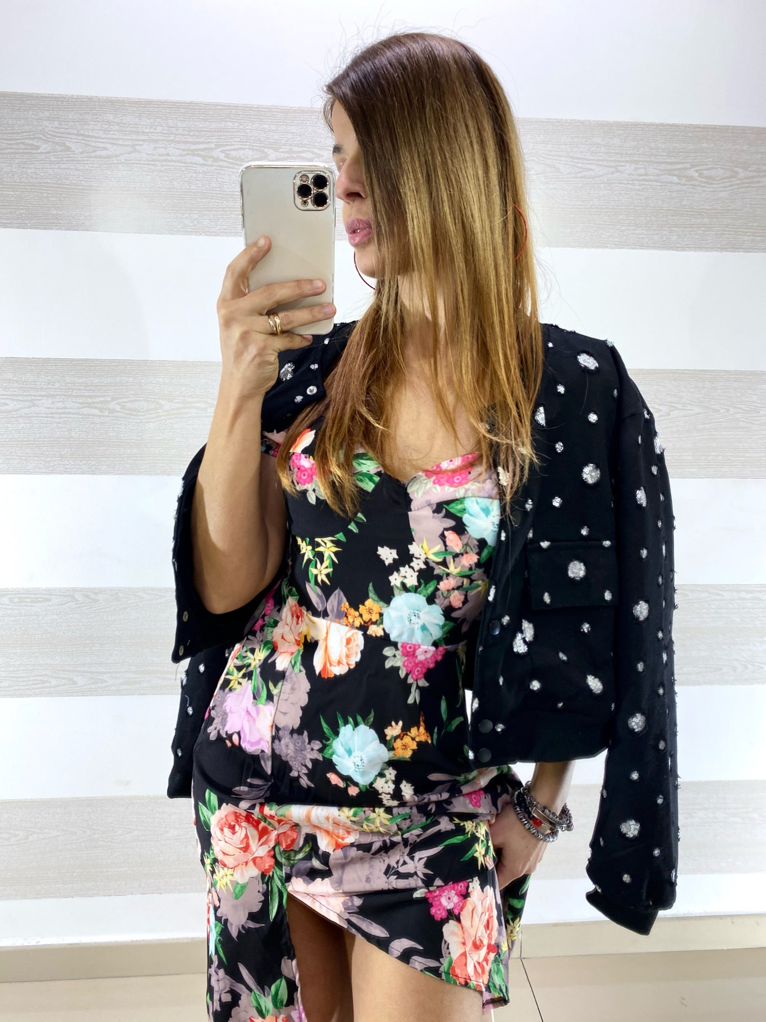 Vestito Frida a Fiori con Maniche Palloncino