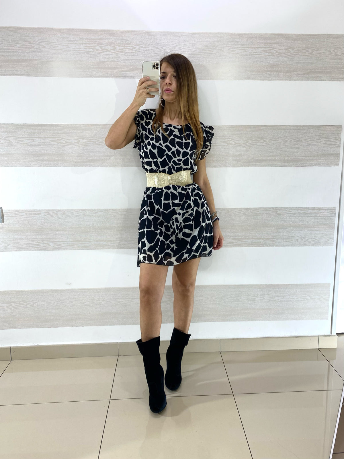 Vestito Katiuscia Fantasia Animalier Muccata