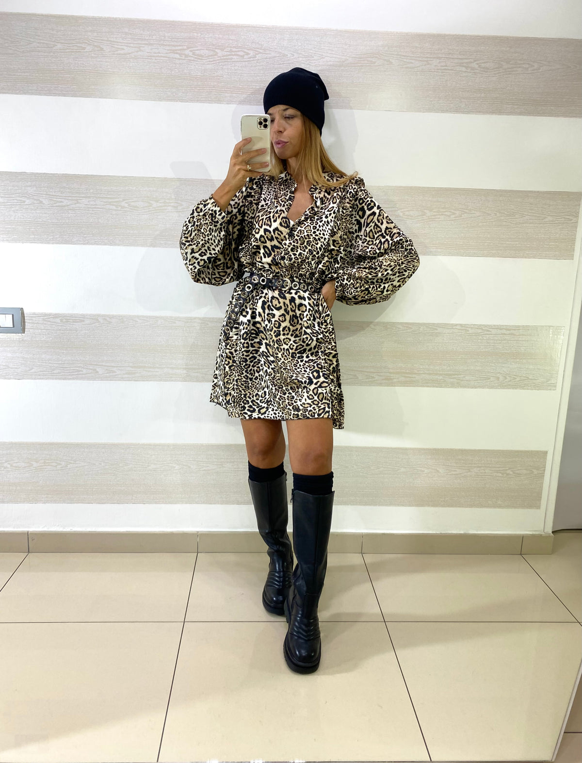 Vestito Margery Maculato con Ruches