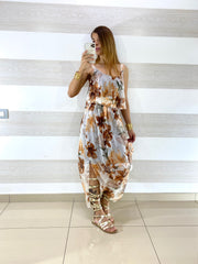Vestito Marisel Tipo Chiffon con Balza e Spacco
