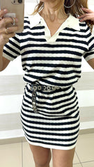 Vestito Marlena a Righe Colletto e Scollo a V