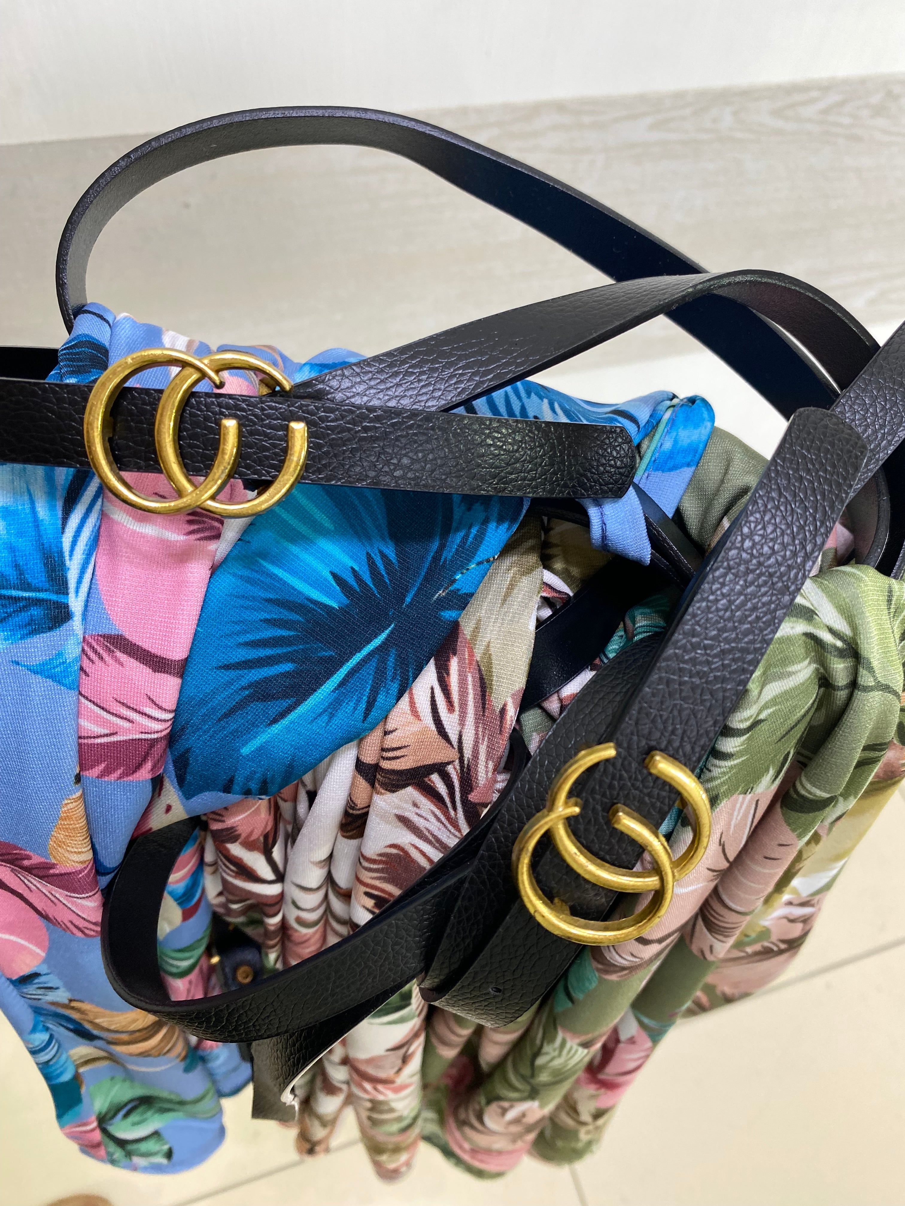 Vestito Noela a Fiori con Cintura Eco pelle Inclusa