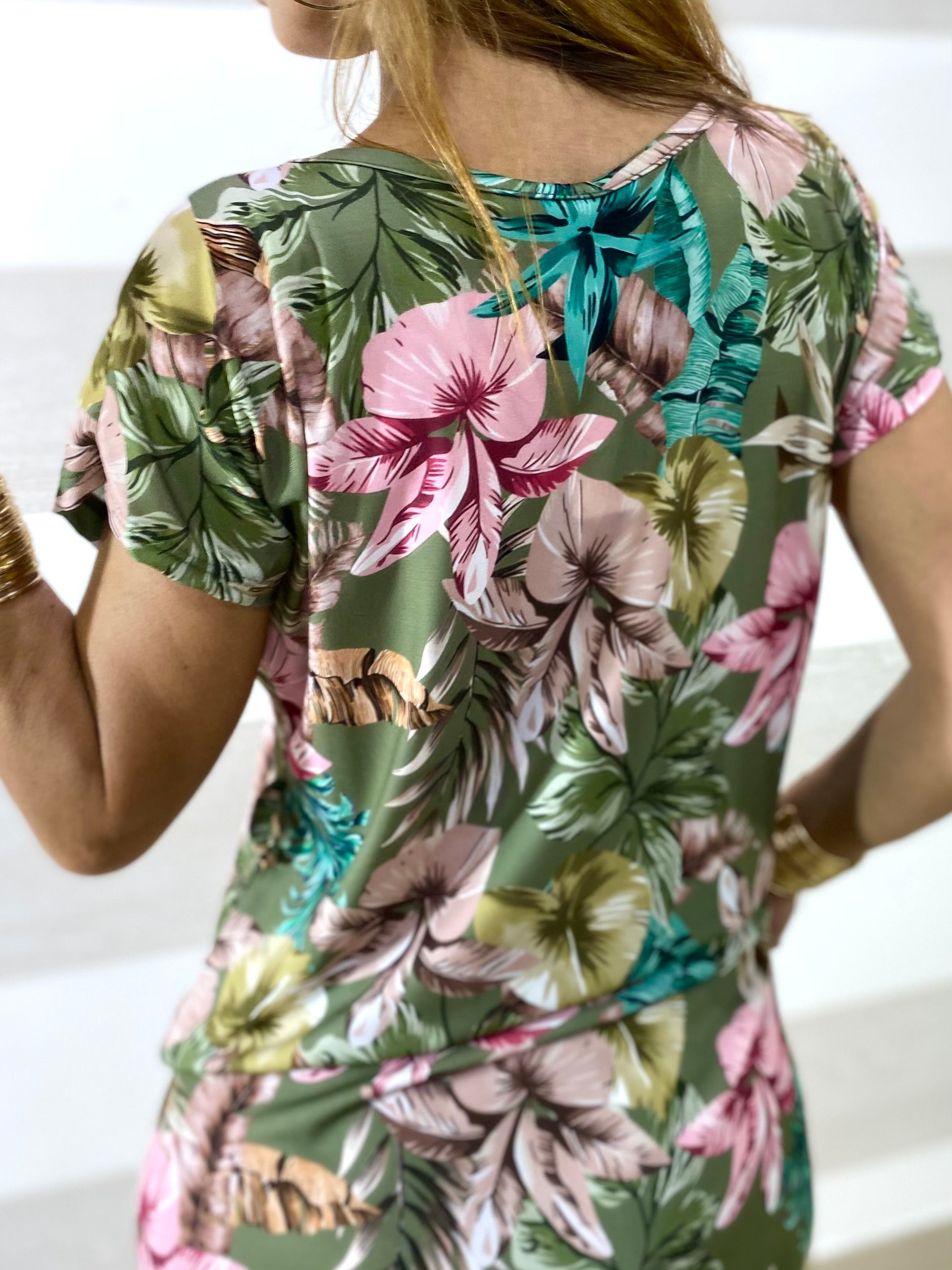 Vestito Noela a Fiori con Cintura Eco pelle Inclusa