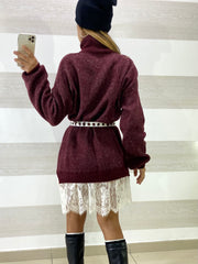 Vestito Priscilla1 Collo Alto con Merletto