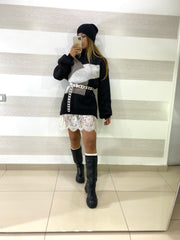 Vestito Priscilla1 Collo Alto con Merletto