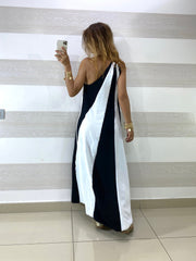 Vestito Renata Monospalla Bianco e Nero