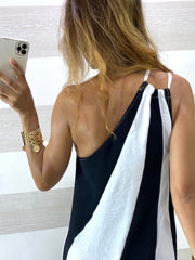 Vestito Renata Monospalla Bianco e Nero