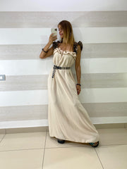 Vestito Samia Bretelle Maculate con Ruches