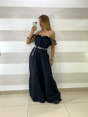Vestito Samia Bretelle Maculate con Ruches