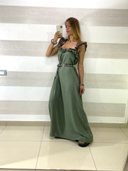 Vestito Samia Bretelle Maculate con Ruches