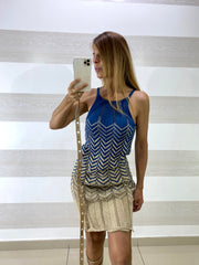 Vestito Sara in Filo e Lurex Fantasia Zig Zag