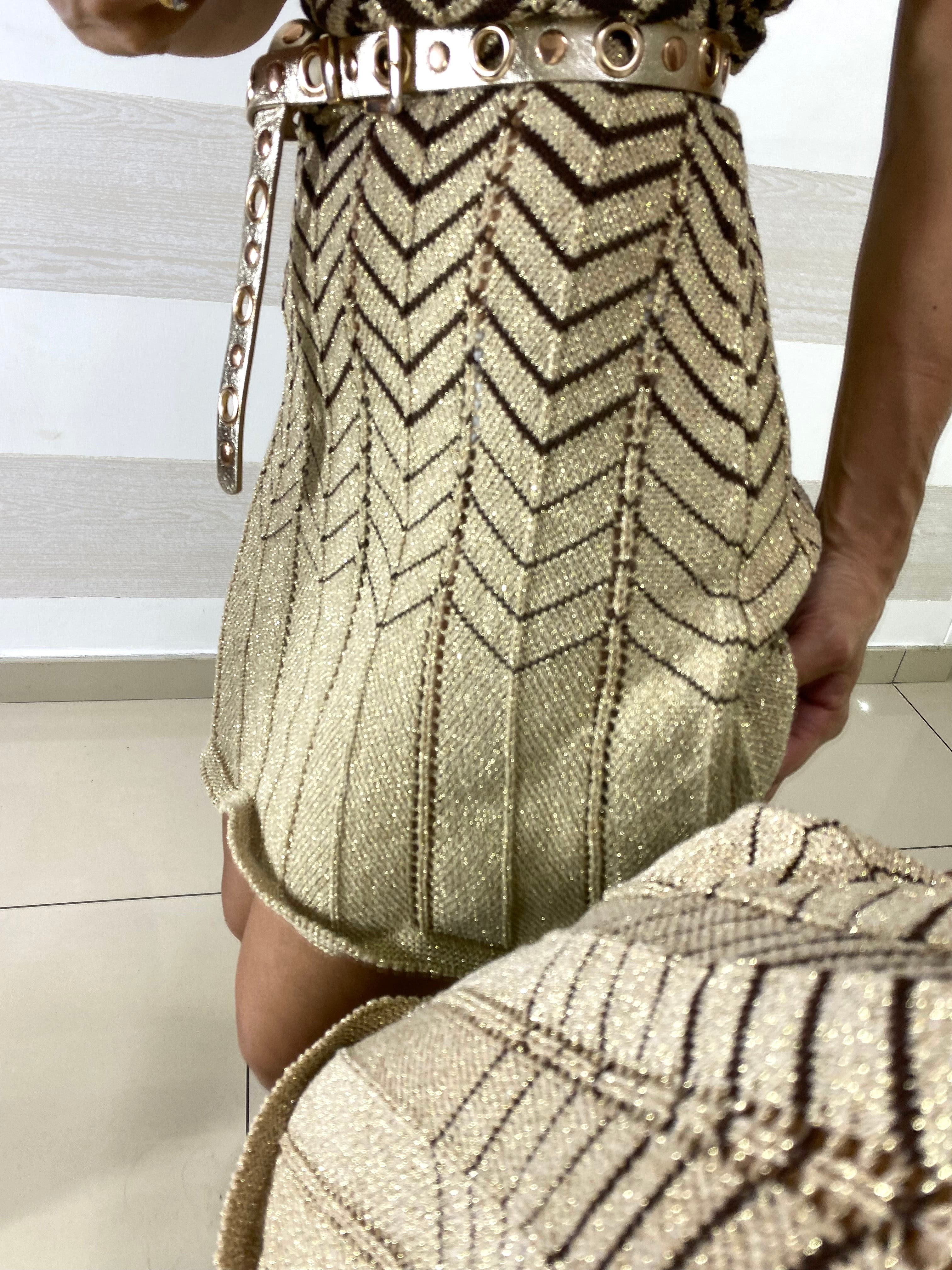 Vestito Sara in Filo e Lurex Fantasia Zig Zag