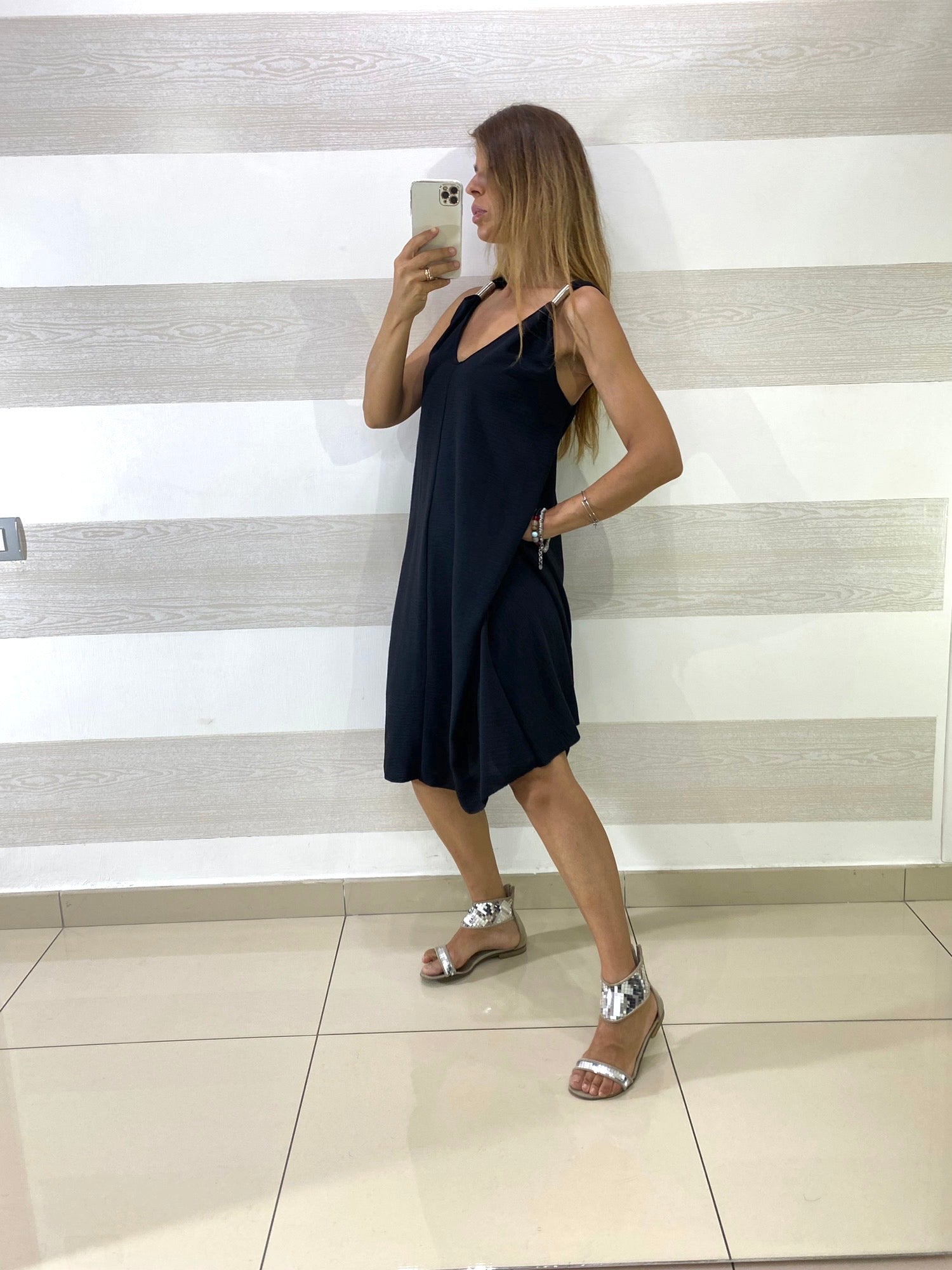 Vestito Senia con Applicazione alle Bretelle