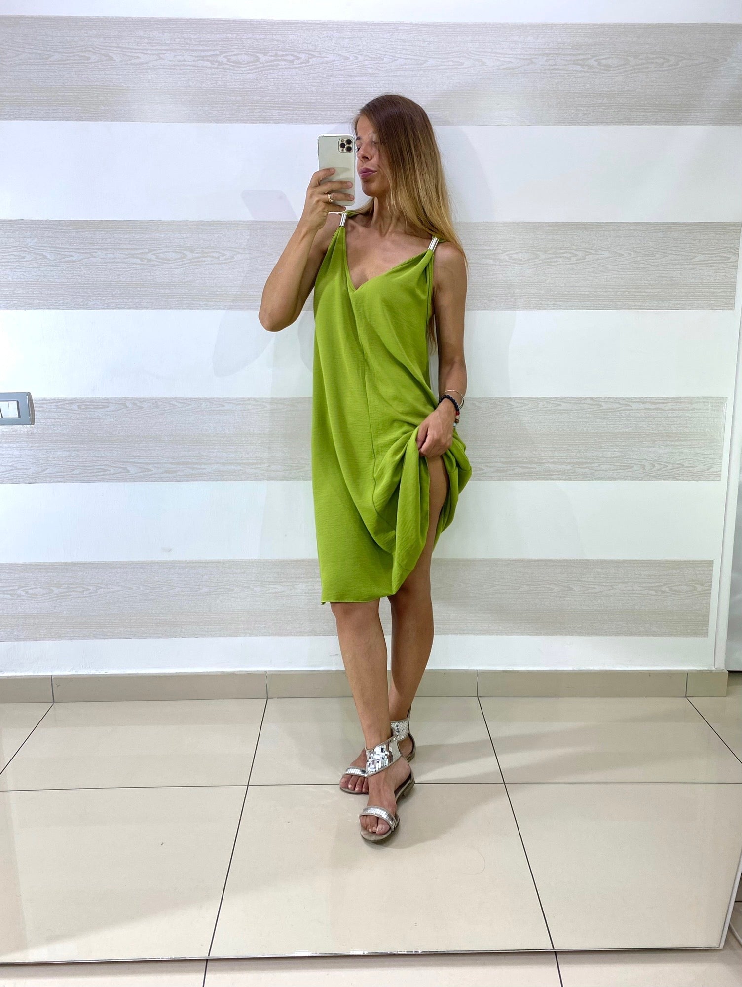 Vestito Senia con Applicazione alle Bretelle