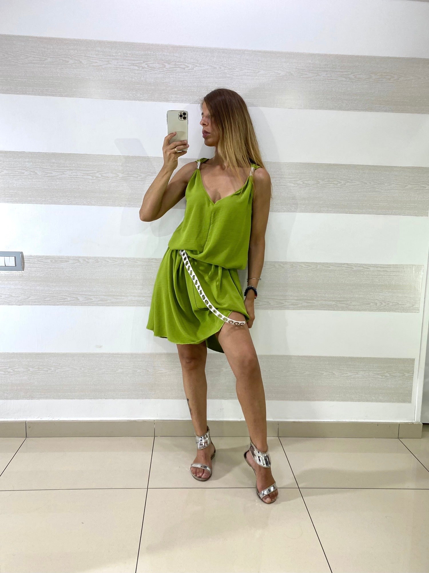 Vestito Senia con Applicazione alle Bretelle
