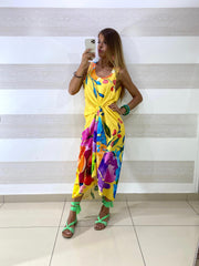 Vestito Vanda Lungo in Viscosa Fantasia Fiori