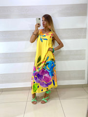 Vestito Vanda Lungo in Viscosa Fantasia Fiori