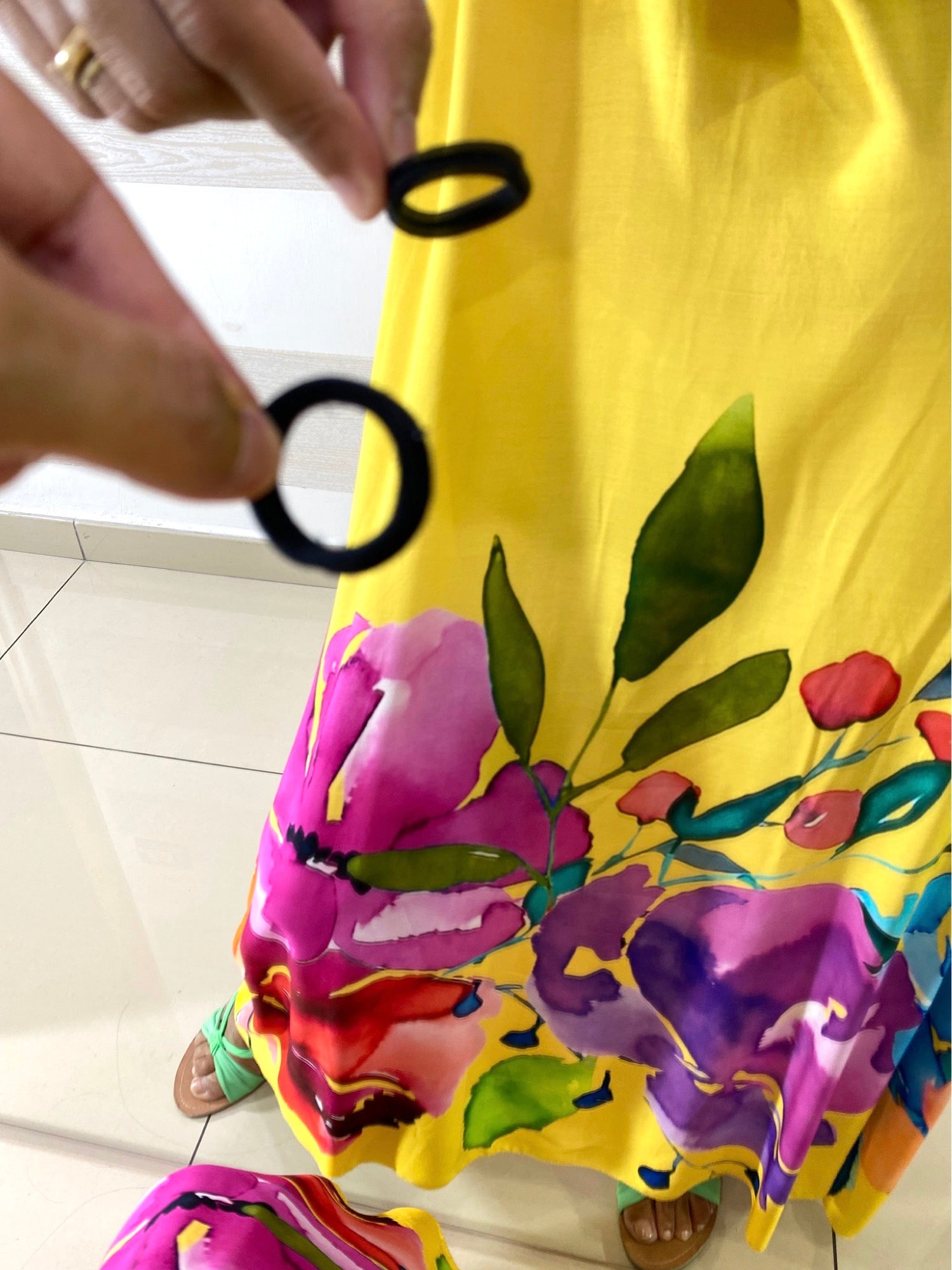 Vestito Vanda Lungo in Viscosa Fantasia Fiori