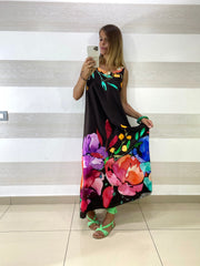 Vestito Vanda Lungo in Viscosa Fantasia Fiori