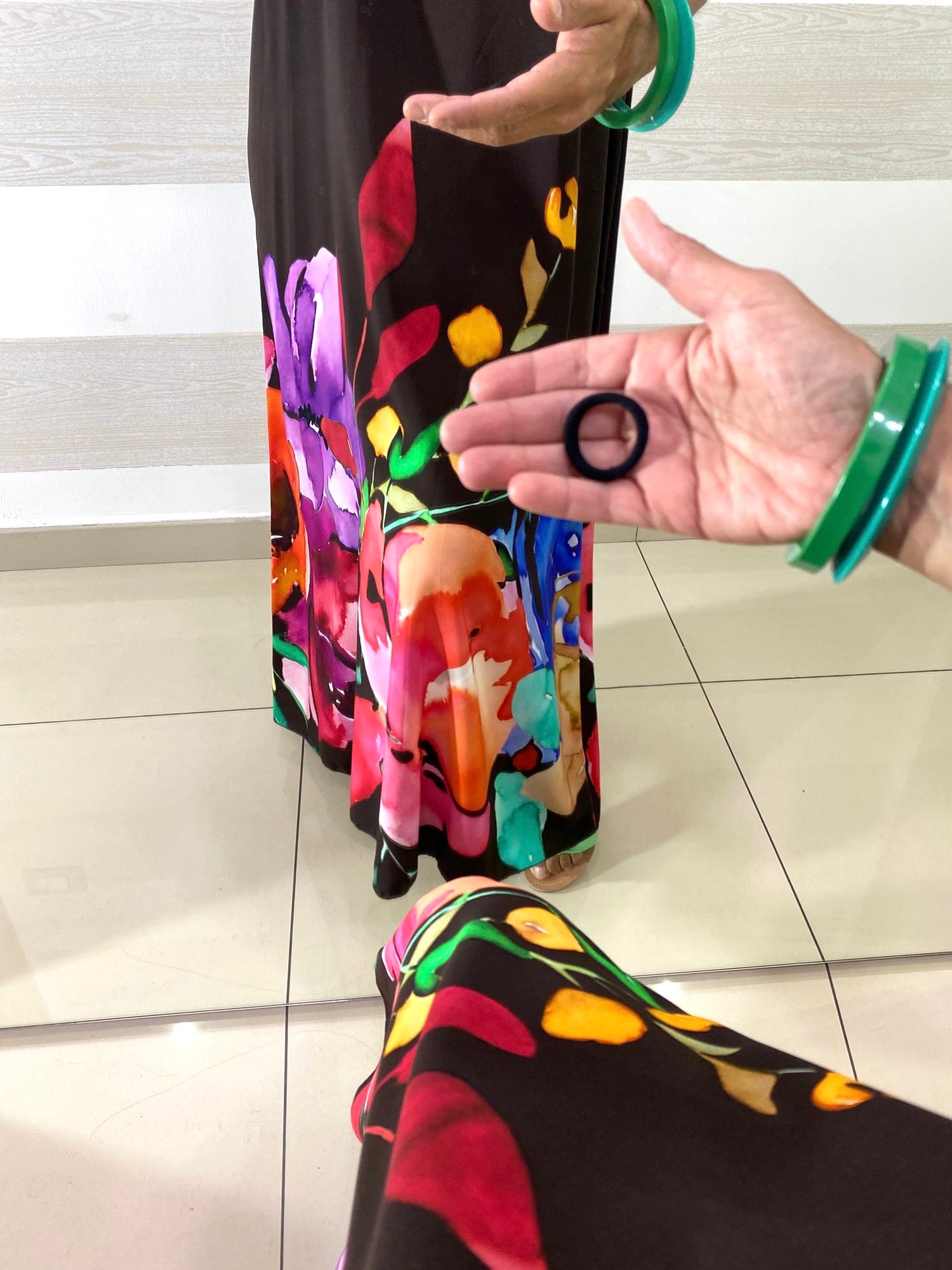 Vestito Vanda Lungo in Viscosa Fantasia Fiori